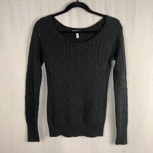Vintage Aeropostale Sweater Y2K Cable Knit Black Preppy Old Money Elena Gilbert